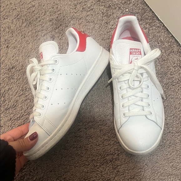 adidas Shoes - Adidas white and red Stan Smith Sneakers